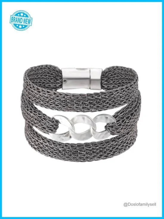 Multi Chain Mesh Wrap Bracelet for Women