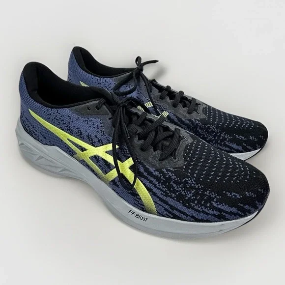 asics mens FF blast shoes sz 12 running mesh athletic sneakers Blue Black Yellow