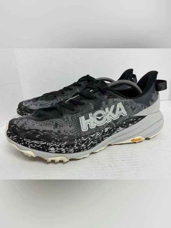Hoka One One Speedgoat 6 Mens 12 D Shoe 1147791 BKSTR Running Sneaker Gray Black