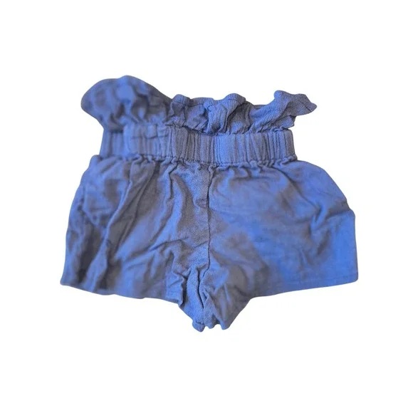Old Navy Girls‎ Blue Paperbag Waist Shorts Cotton Viscose Blend 18-24 Months