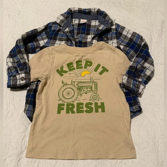 Old‎ Navy Tan 'Keep It Fresh' Tractor Tee