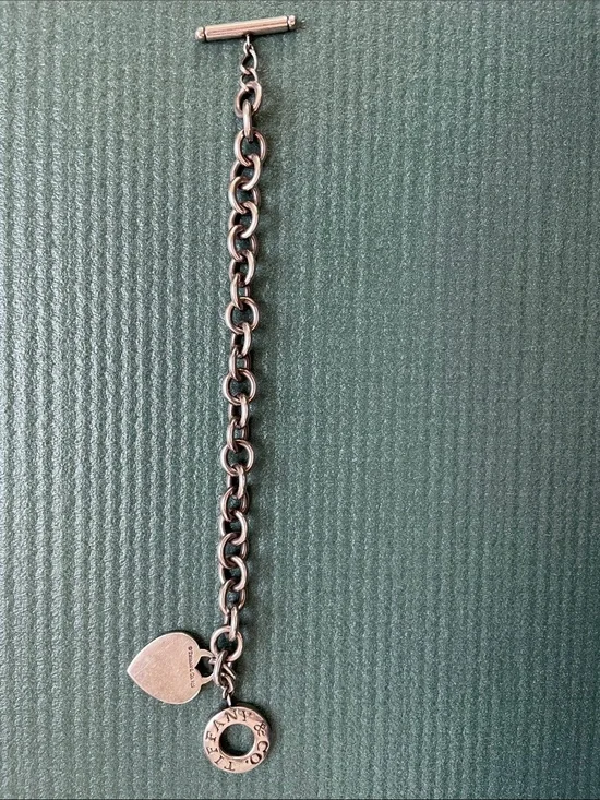 Authentic Tiffany heart tag bracelet with toggle link