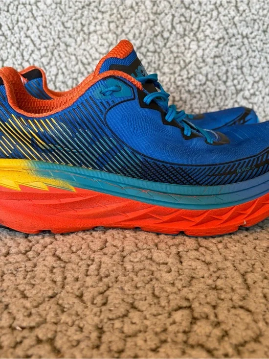 HOKA ONE ONE BONDI 5 Running Shoes Men Sz 11 Blue And Orange