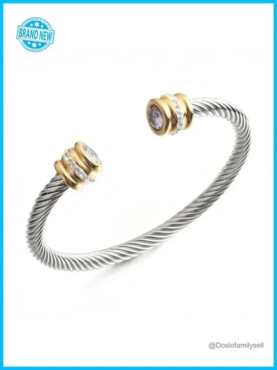 14K Plated Gold Cable Bracelet – Adjustable Open Cuff Dainty Jewelry