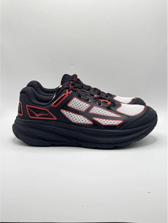 HOKA ONE ONE U Clifton One9 Men's Running Shoes Size 10.5 Black White Red Mesh
