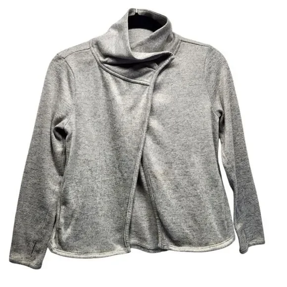 Old Navy Girls L 10/12 Open Front Sweatshirt Shrug w/Pockets & Snap Neck Grey