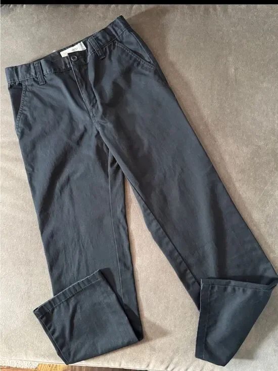 Old Navy Youth Black Straight Leg Pants 100% Cotton Size 14 Regular