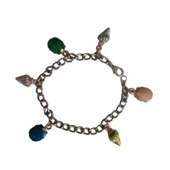 Hand Crafted Charm Bracelet Conch and Clam Shell