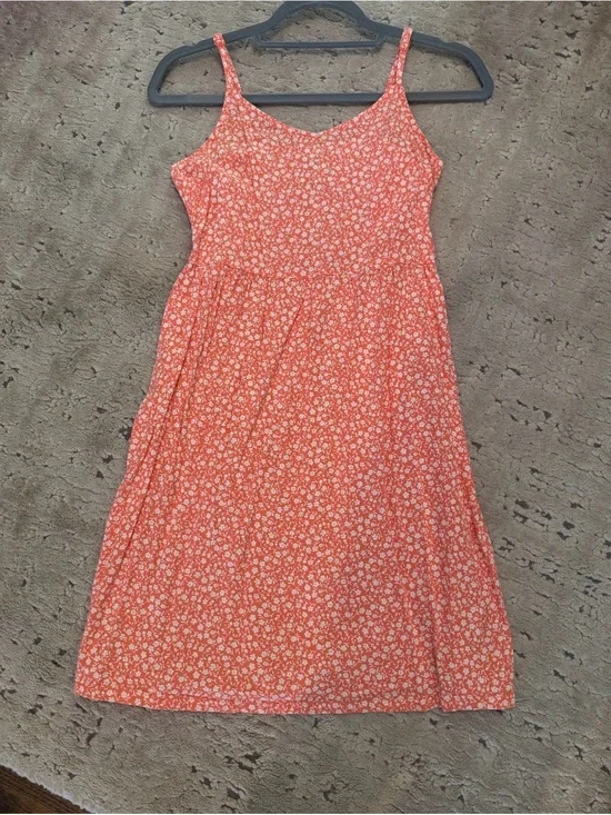 Girls Old Navy Coral and White Floral Dress