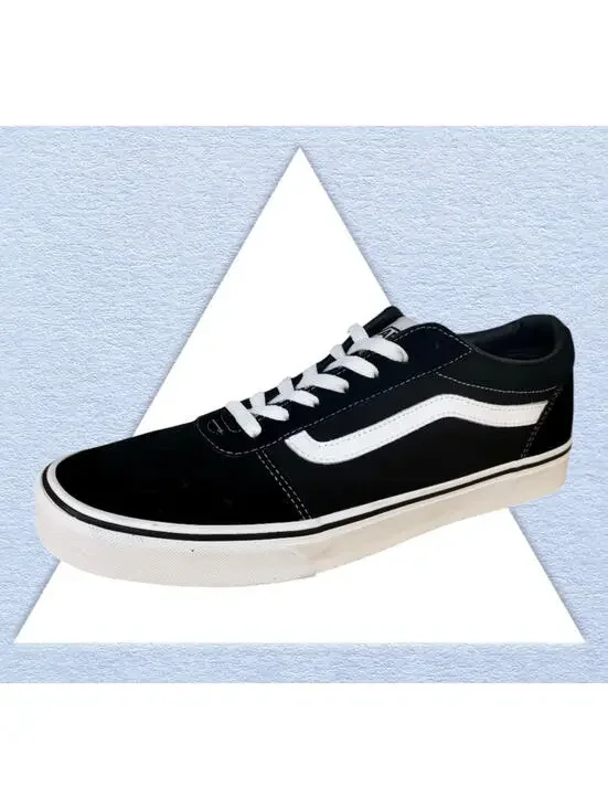 Vans Ward Suede Canvas Shoes Sneakers Black White VN0A36EMC4R Mens Size 11.5 New