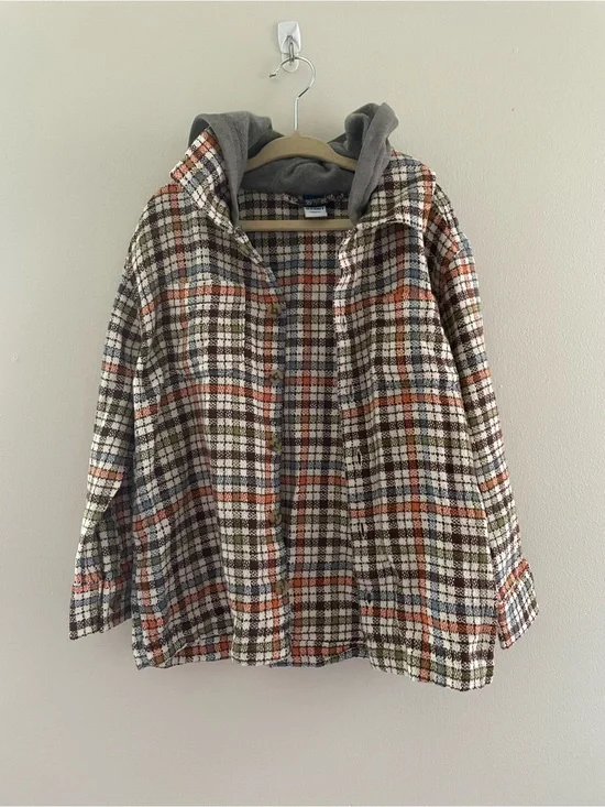 Toddler Boys NWT 5T Multi-Colored Old Navy Hooded Flannel Shirt