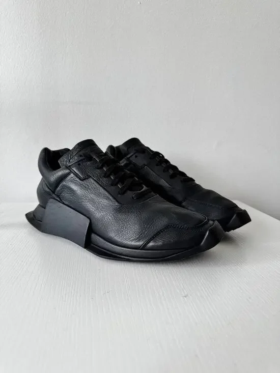 Adidas Rick Owens Level Runner Low 2 / Black Leather Sneakers