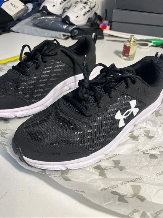 Under Armour Black and White Kids' Performance Sneakers
