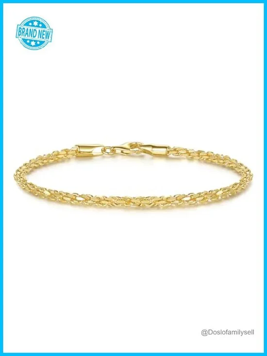 14K Gold Rope Chain Bracelet Dense Design Dainty Gold Bracelet