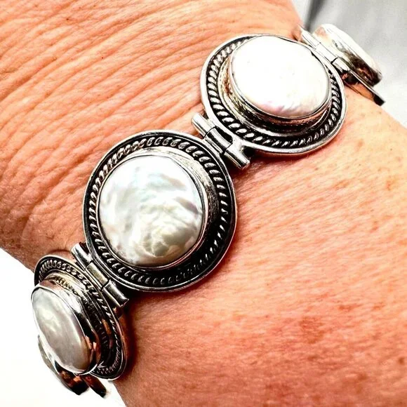 Merav Womans Bracelet Sterling Silver Freshwater Pearl Best Jewelry Gift