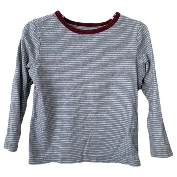 Old Navy Stripe Long Sleeve T-Shirt 3T Grey