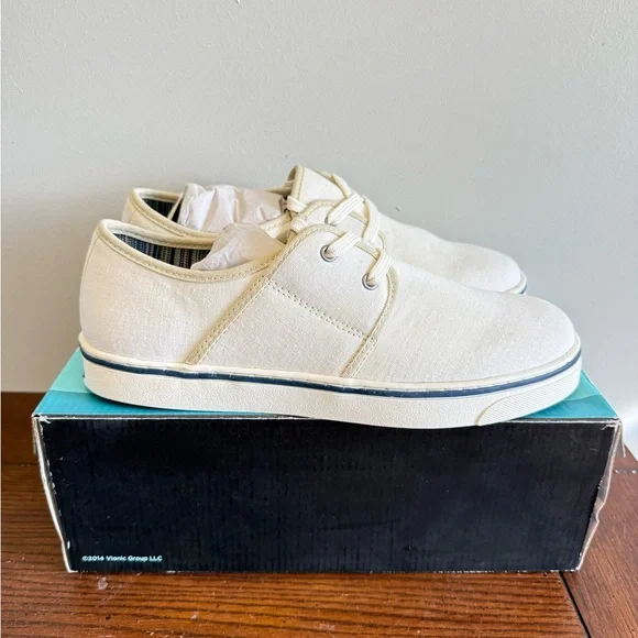Vionic Bryson Lace Up Canvas Sneakers White TVM4059 Men's 8‎ NEW
