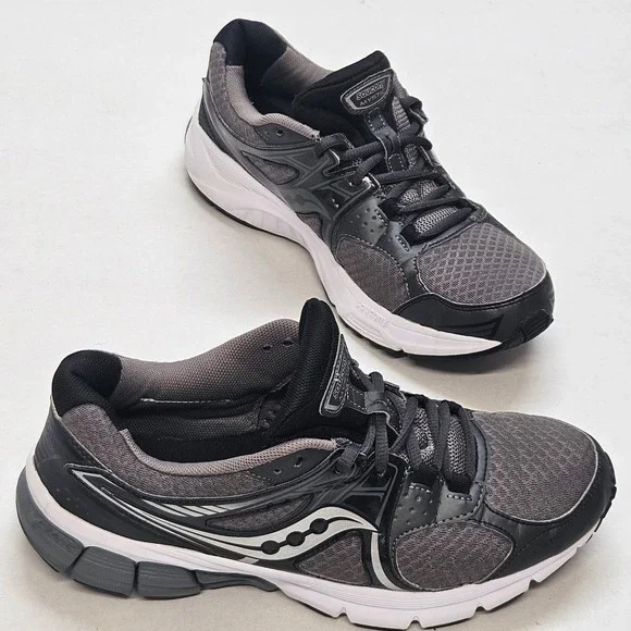 Saucony Mystic Men‎ Running Shoes Gray Black Athletic Sneakers Size 9.5⁸