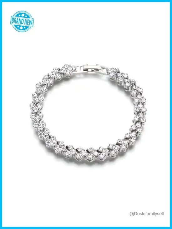 Slim Tennis Bracelet - Full Zircon Sparkle, Secure Clasp, Dainty