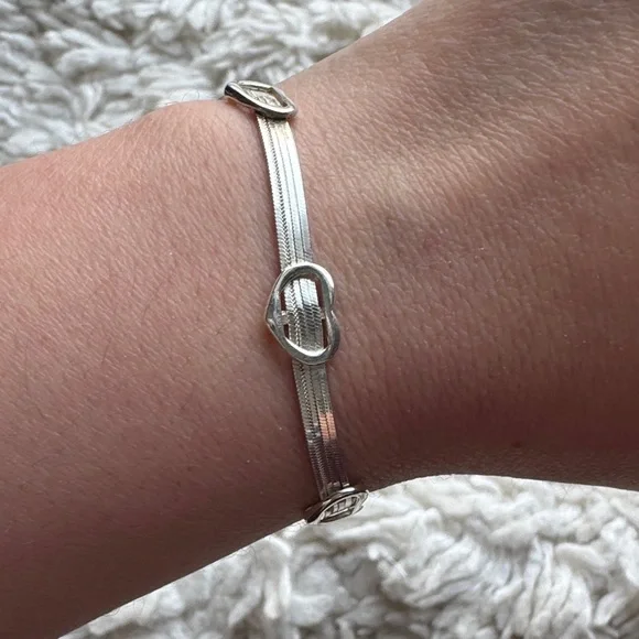 Sterling‎ Three Heart Bracelet