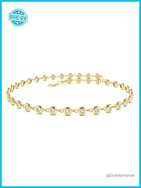 14K Gold Filled Stackable Link Bracelet with Cubic Zirconia