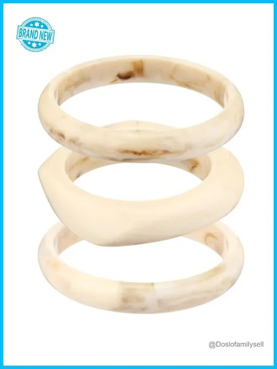 3 Pcs Chunky Resin Bangle Bracelets Set Acrylic Jewelry Wide