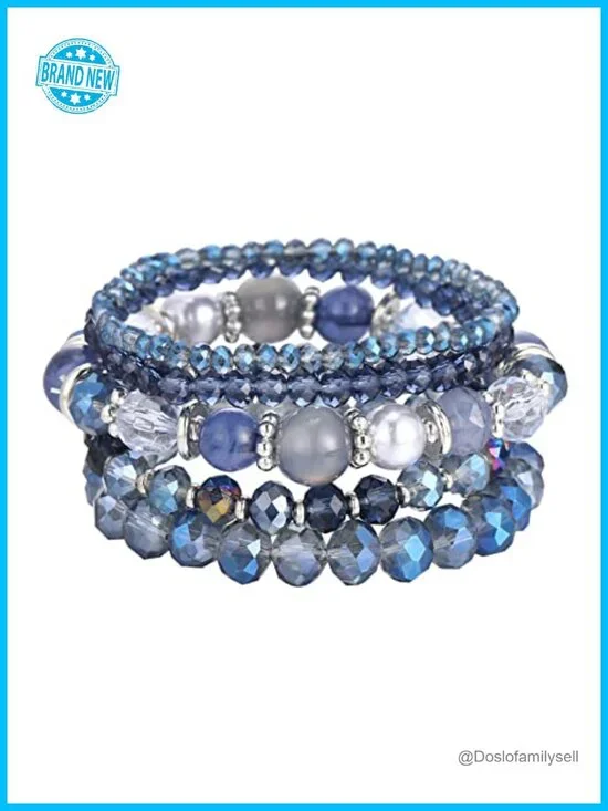 Beaded Boho Stretch Bracelet Stackable Crystal Beads Trendy Costume Jewelry