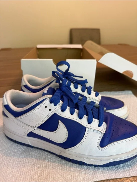 Nike Low-Top Sneakers in White and Royal Blue
