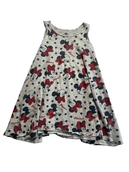 Old Navy Disney Minnie Mouse Girls Dress 5T Gray Sleeveless Skater Cotton