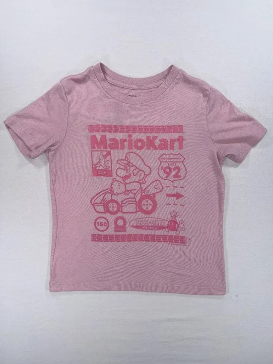 Old Navy Kids Mario Kart Graphic Tee Pink Size S 6-7