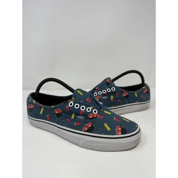 VANS Classic Slip-On‎ Athletic Skate Shoes Women 9.5 Men 8 BBQ Print