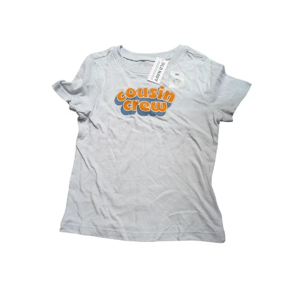 Old Navy Kids Light Blue Cousin Crew Graphic T-Shirt Short Sleeve 3T NWT