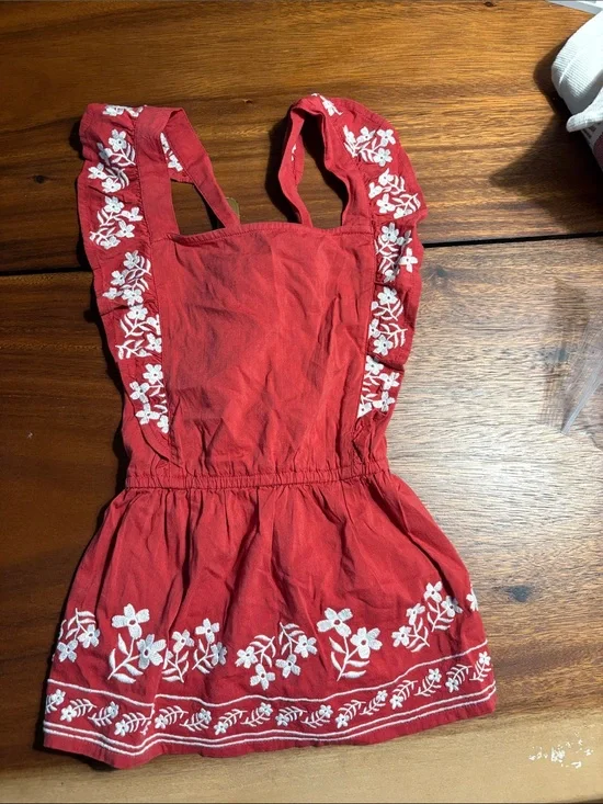 Old Navy Red Girls Floral Embroidered Sundress Top
