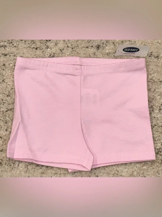 NWT Old Navy Girls Pink Bike Shorts Size Small 6-7 Stretch Cotton Athletic Short