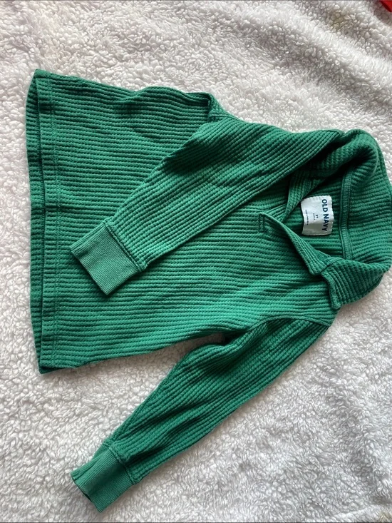 Old Navy Green Ribbed Cowl-Neck Sweater
