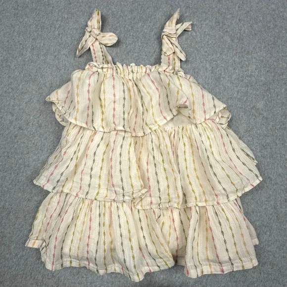 Old Navy Baby Girl Tiered Gauze Swing Top Multi Color Stripe 12-18M