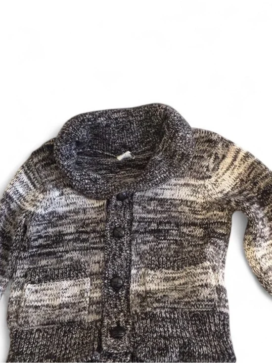 Old Navy Black and White Marled Knit Cardigan