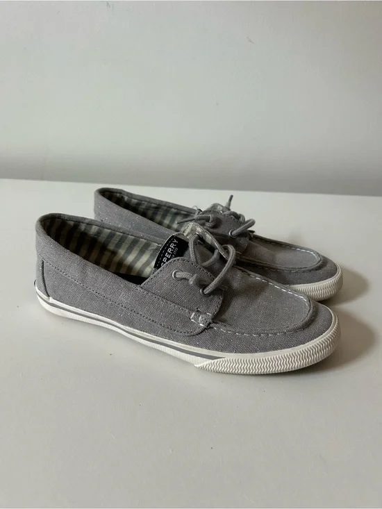 Sperry Gray Canvas Men’s Boat Shoes