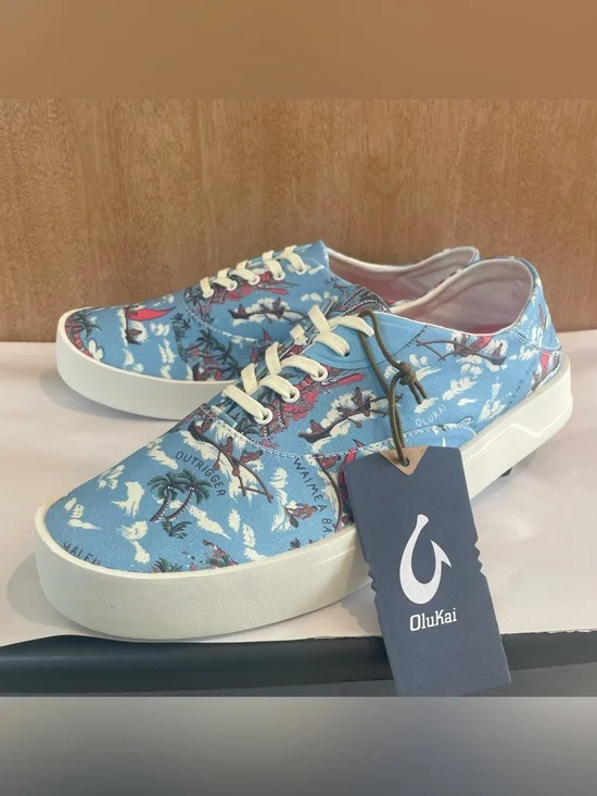 OluKai x Kahala Tradewind Ocean Spray Outrigger Mens US 11.5 Beach Hawaii Shoes