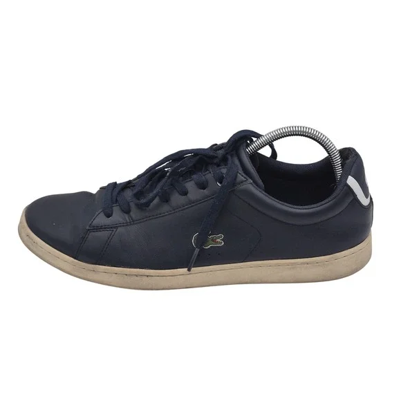 Lacoste Shoes Mens Size 10 Navy Carnaby Evo BL 1 Leather Sneakers‎ 733SPM1002003