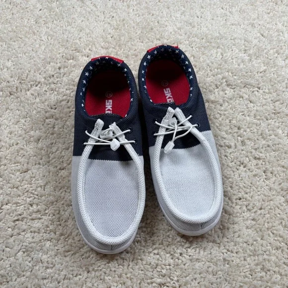 SKONI Men's Star Spangled Patriotic Slip On Spikeless‎ Golf Shoes Size 11.5