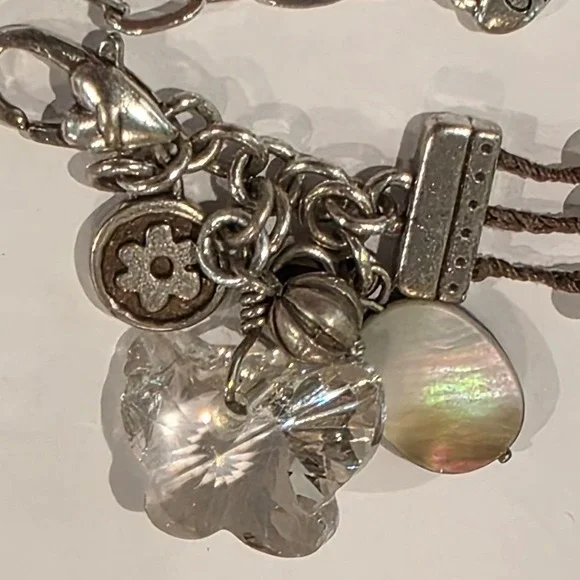Brighton Karma? Crystal Butterfly Silver‎ and White Charm Bracelet