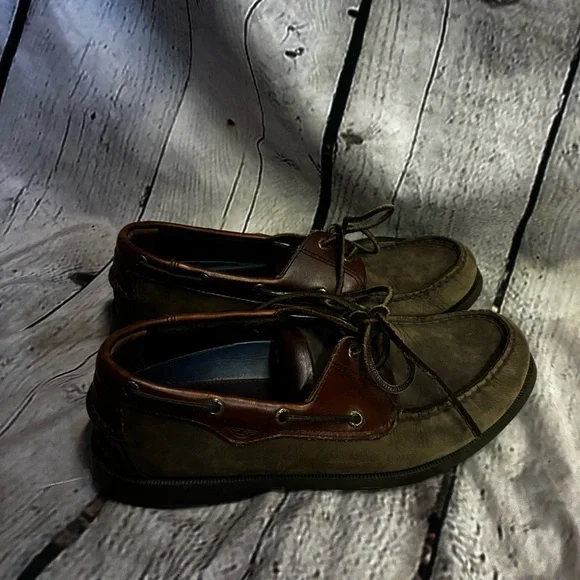 Dockers Castaway Leather Boat Lace‎ Shoes Brown Size 9M 090-1448 Nautical Preppy