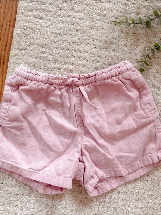Toddler Old Navy Light Pink Elastic Drawstring Linen Shorts