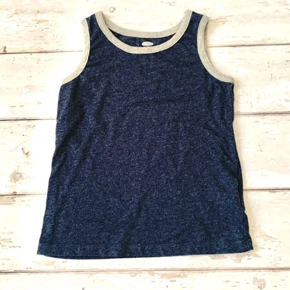 Old Navy 4T Navy Blue Tank Top Kids Toddler Sleeveless Shirt Like New Size 4
