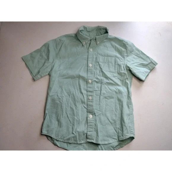 Old Navy Boys‎ Mint Green Short Sleeve Built-In Flex Button Down Shirt Size M 8