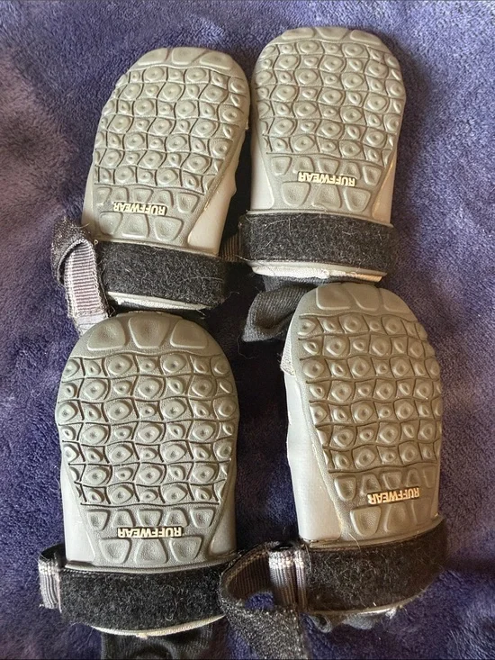 RuffWear Gray Dog Boots with Textured Soles - Set of 4