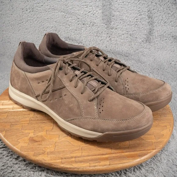 Clarks Wave Camp‎ Brown Nubuck Leather Walking Shoes Mens 15 26115200