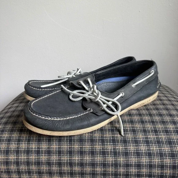 Sperry Top-Sider Authentic Original Nubuck Boat Shoe Size 10.5 Navy Blue