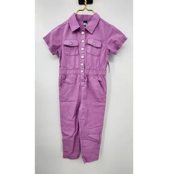 New NWT Old Navy Girls One Piece Purple‎ Denim Jumpsuit Size 4T